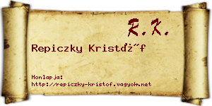Repiczky Kristóf névjegykártya